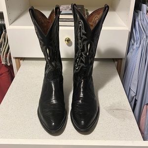 Tony Lama Men’s Size 12 Black Lizard Skin Cowboy Boots